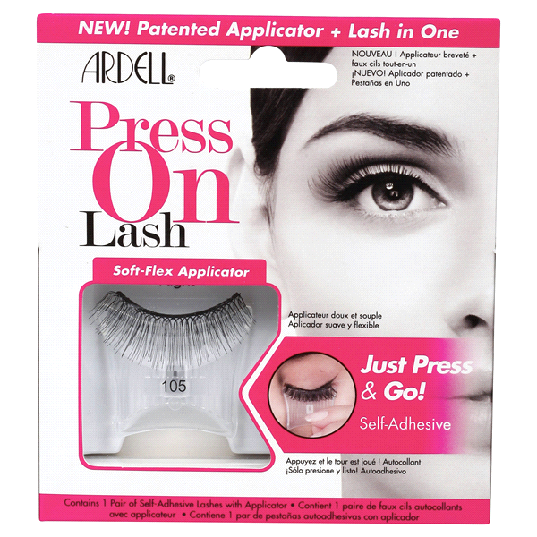 slide 1 of 4, Ardell Self-Adhesive Press On Lashes, 105 Black, 1 ct