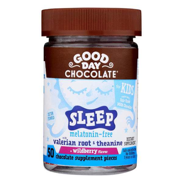 slide 1 of 1, Good Day Chocolate For Kids Sleep Melatonin-free Chocolate Supplement Pieces, 1 ct