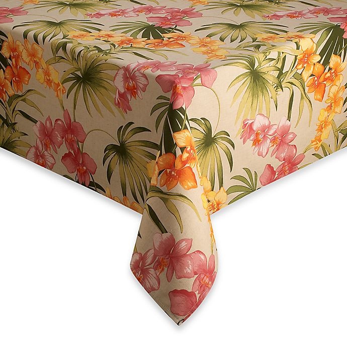 slide 1 of 1, Tommy Bahama Home African Orchid Tablecloth, 60 in x 102 in