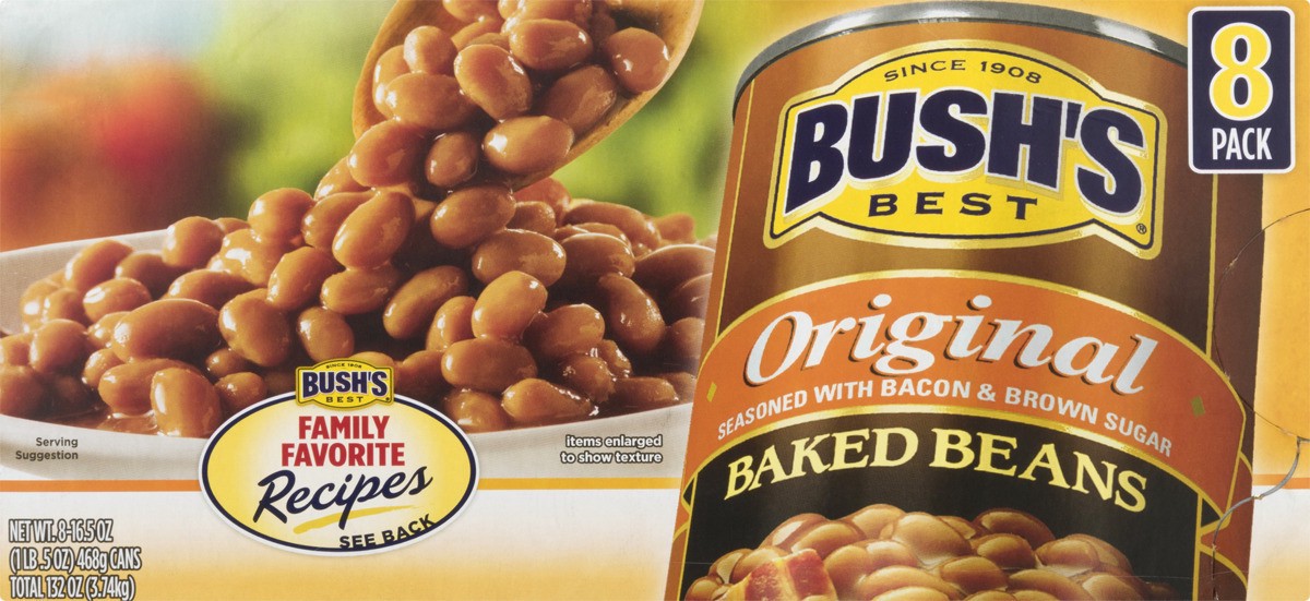 slide 6 of 10, Bush's Best Original Baked Beans 8 - 16.5 oz Cans, 8 ct