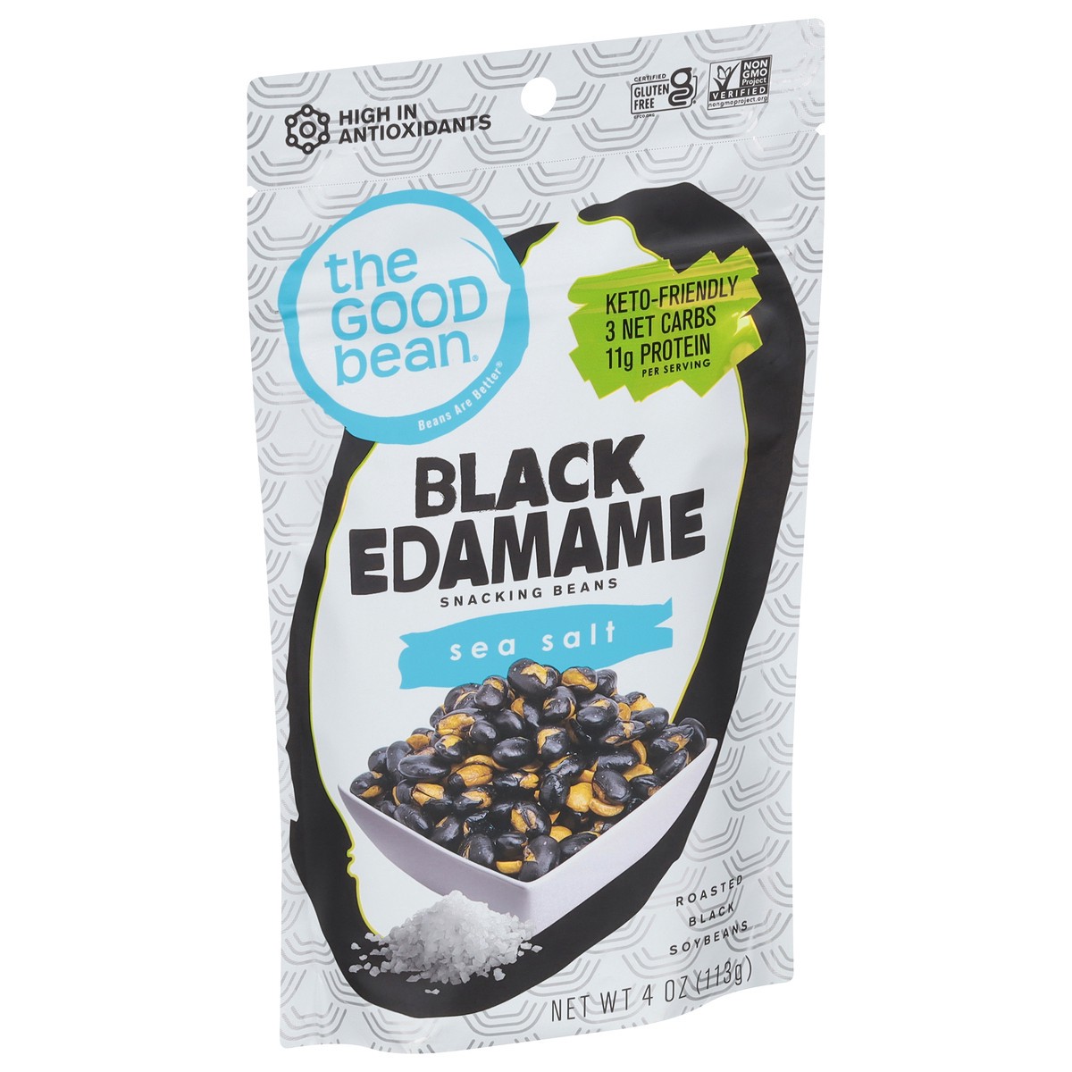 slide 2 of 13, The Good Bean Sea Salt Black Edamame 4 oz, 4 oz