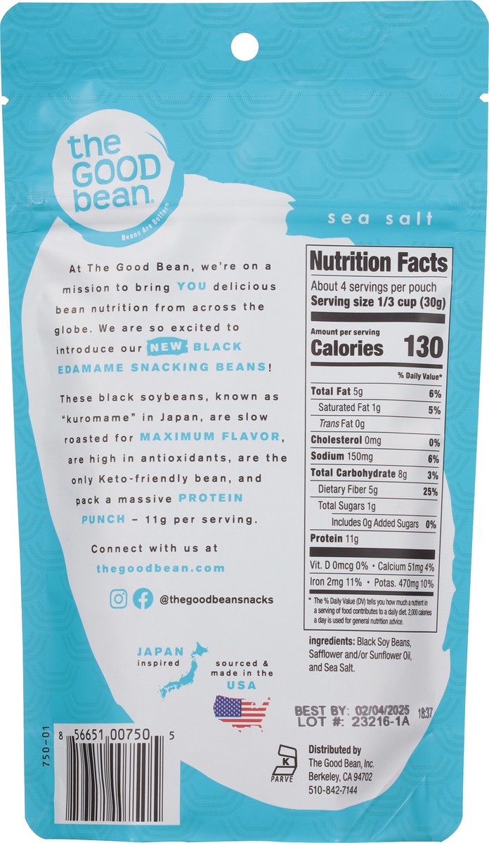 slide 8 of 13, The Good Bean Sea Salt Black Edamame 4 oz, 4 oz