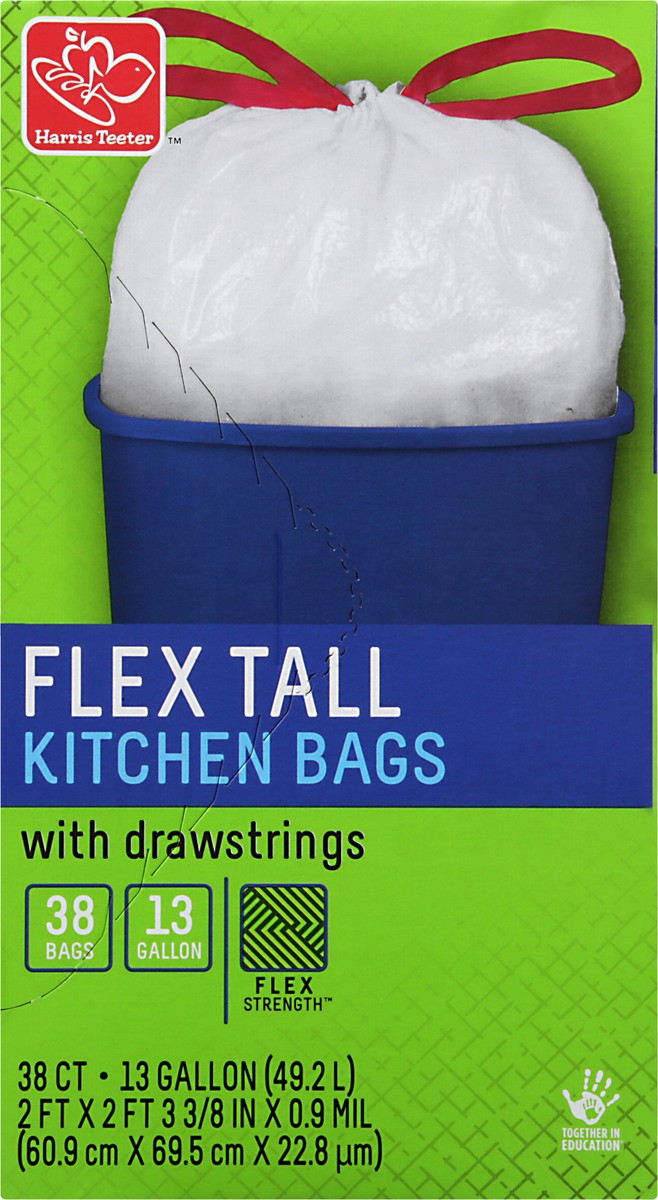 slide 3 of 8, Harris Teeter Flex Tall Kitchen Trash Bag, 38 ct