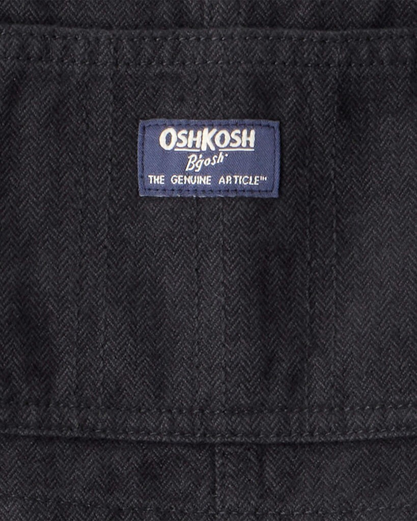 slide 2 of 3, Oshkosh Toddler Boy Herringbone Overalls - Black Black 5T, 1 ct