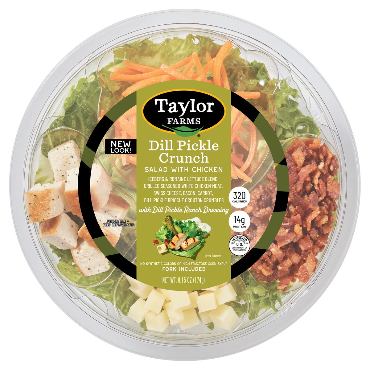 slide 6 of 6, Taylor Farms Dill Pickle Crunch Salad with Chicken 6.15 oz, 6.15 oz