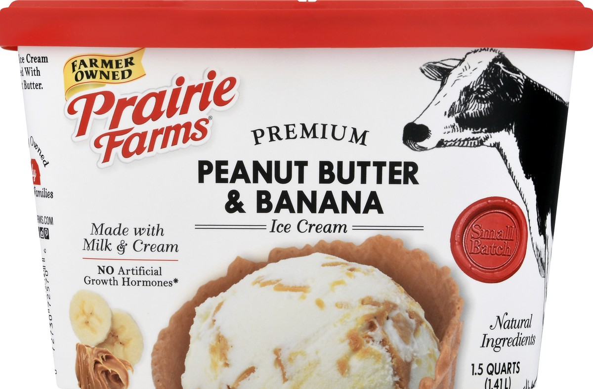 slide 1 of 9, Prairie Farms Premium Peanut Butter & Banana Ice Cream 1.5 qt, 1.5 qt