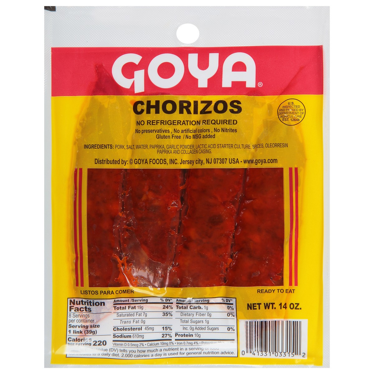 slide 5 of 11, Goya Chorizos 14 oz, 14 oz