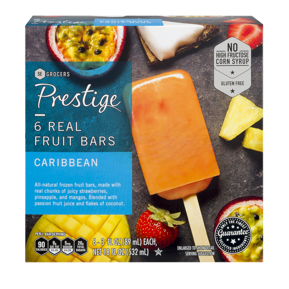 slide 1 of 1, Prestige Caribbean Fruit Bars, 6 ct