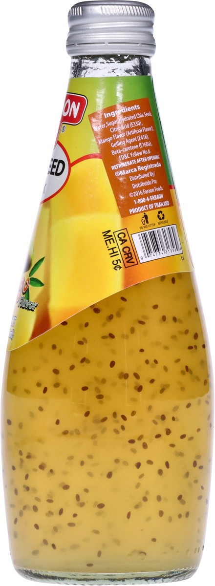 slide 13 of 13, Faraon Chia Seed Mango Flavor Drink 9.8 fl oz, 290 ml