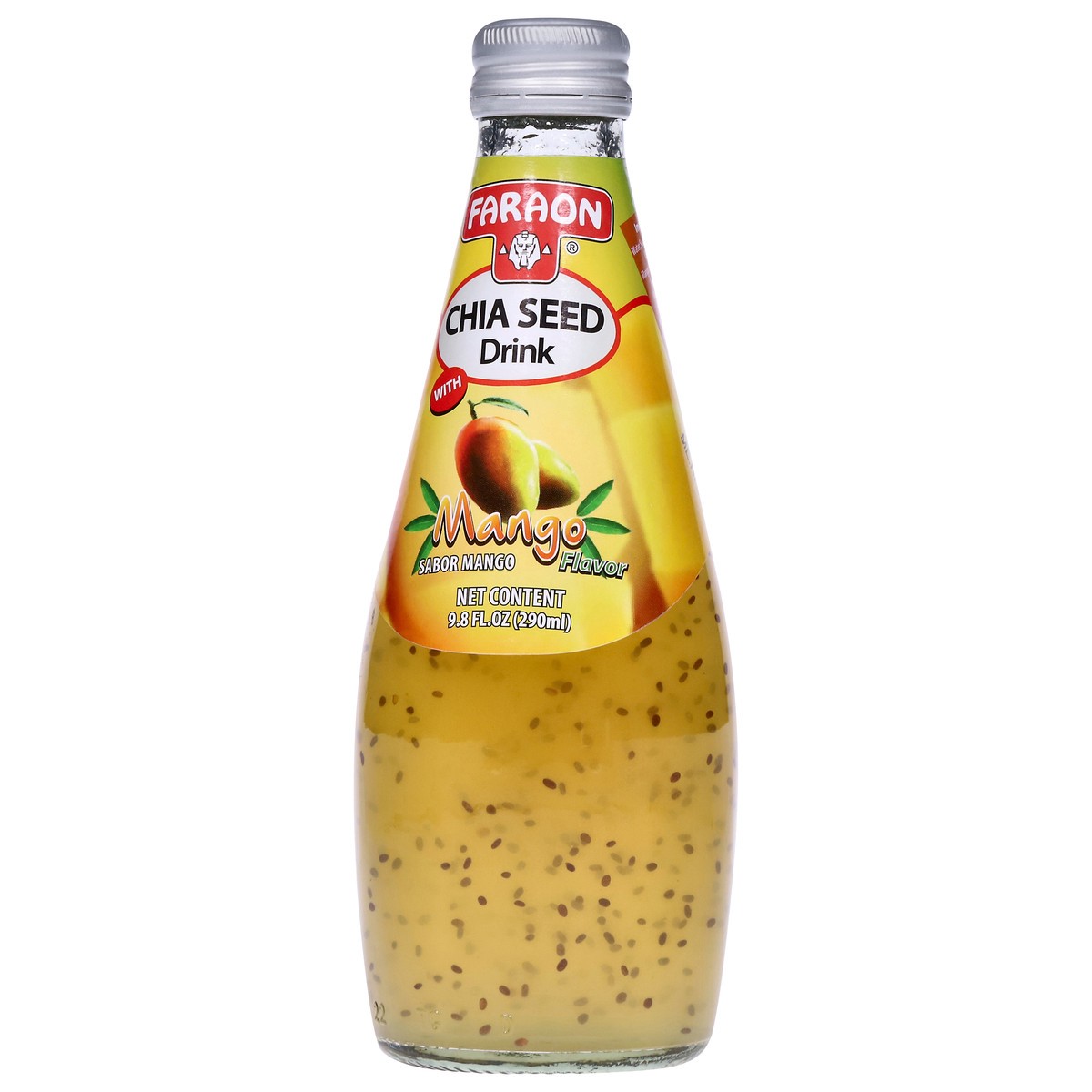 slide 12 of 13, Faraon Chia Seed Mango Flavor Drink 9.8 fl oz, 290 ml