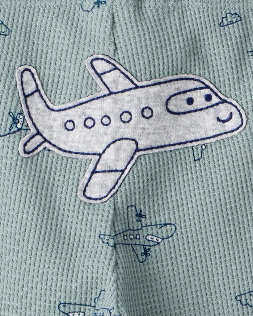 slide 2 of 5, Carter's Carters Baby Boy 3-Piece Airplane Print Long-Sleeve Bodysuit & Pant Set - Blue Green 9M, 3 pc