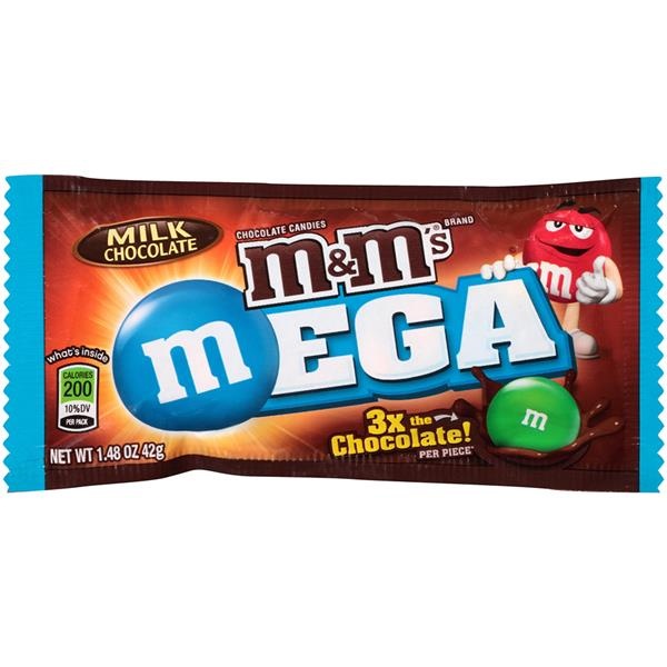 slide 1 of 1, M&M's Mega Chocolate Candies, 1.48 oz