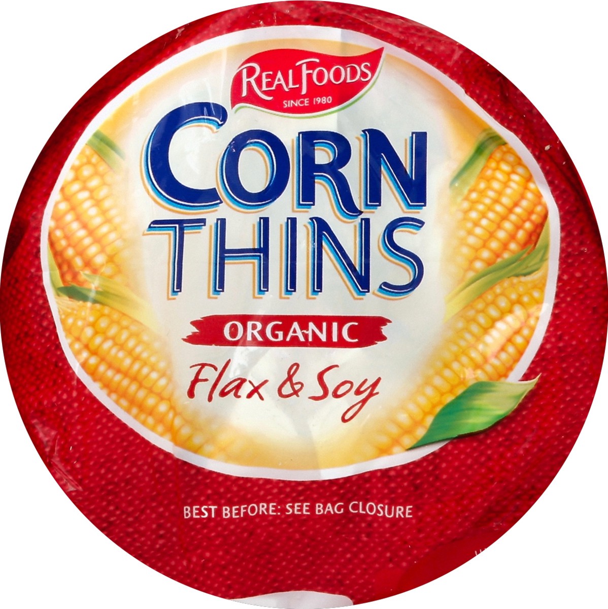 slide 4 of 6, Del Real Foods Corn Thins Organic Flax & Soy Slices, 5.3 oz