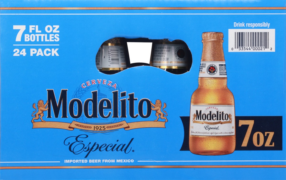 slide 5 of 9, Modelo Especial Modelito Mexican Lager Beer, 24 ct; 7 oz