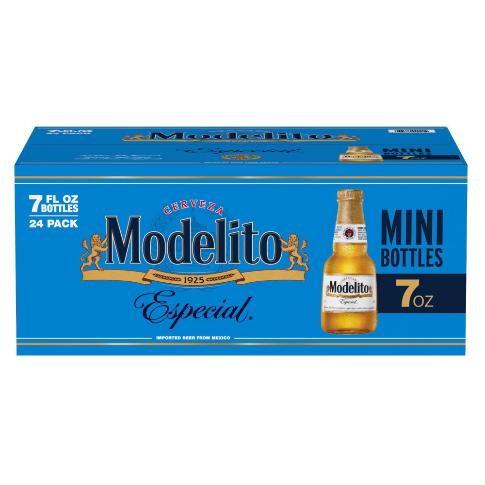 slide 1 of 8, Modelo Modelito Mexican Lager Import Beer, 24 pk 7 fl oz Mini Bottles, 4.4% ABV, 168 fl oz