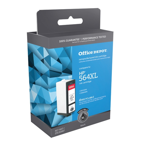 slide 1 of 3, Office Depot Brand Od564Xlb-C Remanufactured Ink Cartridge Replacement For Hp 564Xl Black, 1 ct