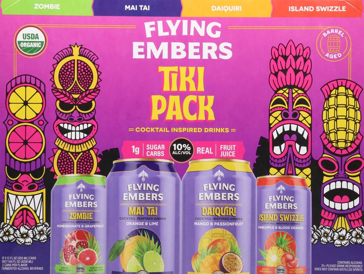 slide 2 of 13, Flying Embers Tiki Pack Variety, 12 ct; 12 oz