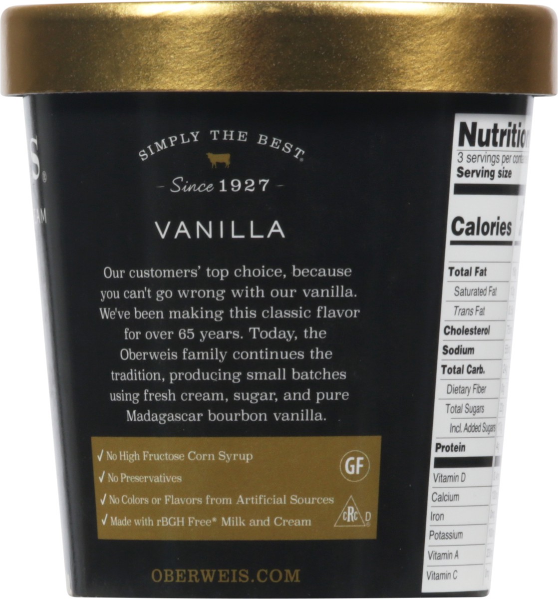 slide 13 of 13, Oberweis Super Premium Ice Cream Vanilla, 16 oz