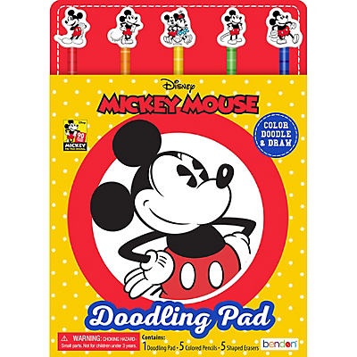 slide 1 of 1, Bendon Mickey Mouse Doodling Pad with Erasers, 1 ct