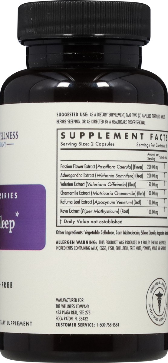 slide 13 of 14, The Wellness Company Melatonin-Free Restful Sleep 60 Vegetarian Capsules, 60 ct