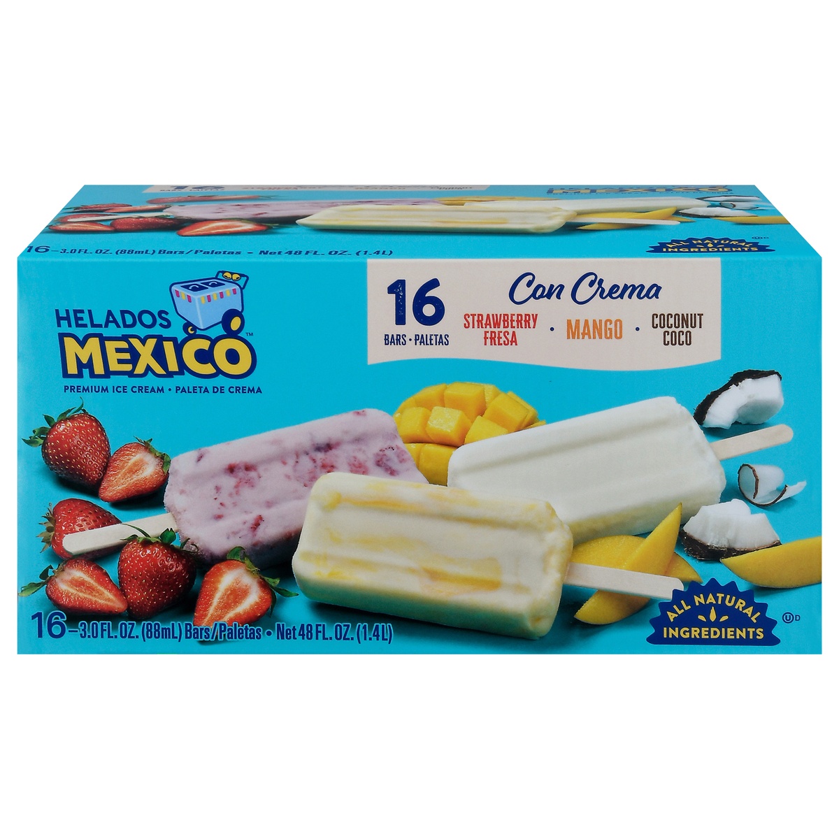 slide 1 of 1, Helados Mexico Premium Ice Cream Bars Value Pack, 48 fl oz