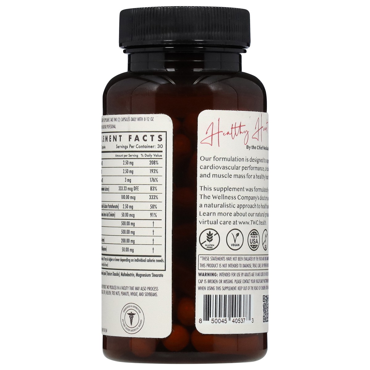 slide 15 of 15, The Wellness Company Vegetarian Healthy Heart 60 Capsules, 60 ct