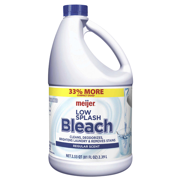 slide 1 of 1, Meijer Low Splash Regular Scent Bleach, 81 oz