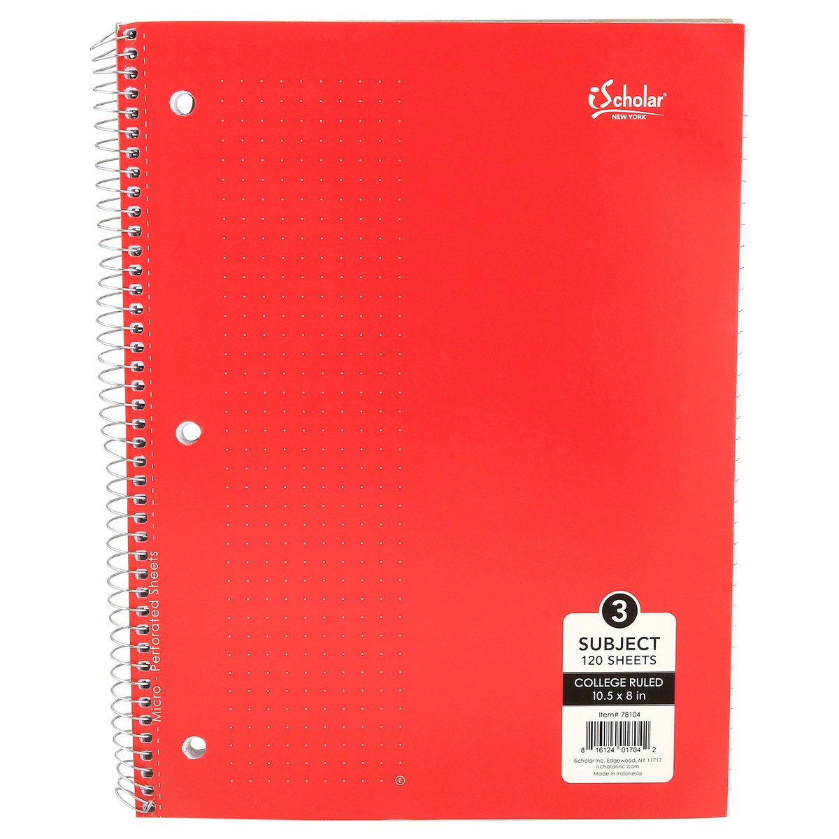 slide 1 of 11, iScholar 3 Subject Wirebound Notebook College Ruled, 120 ct
