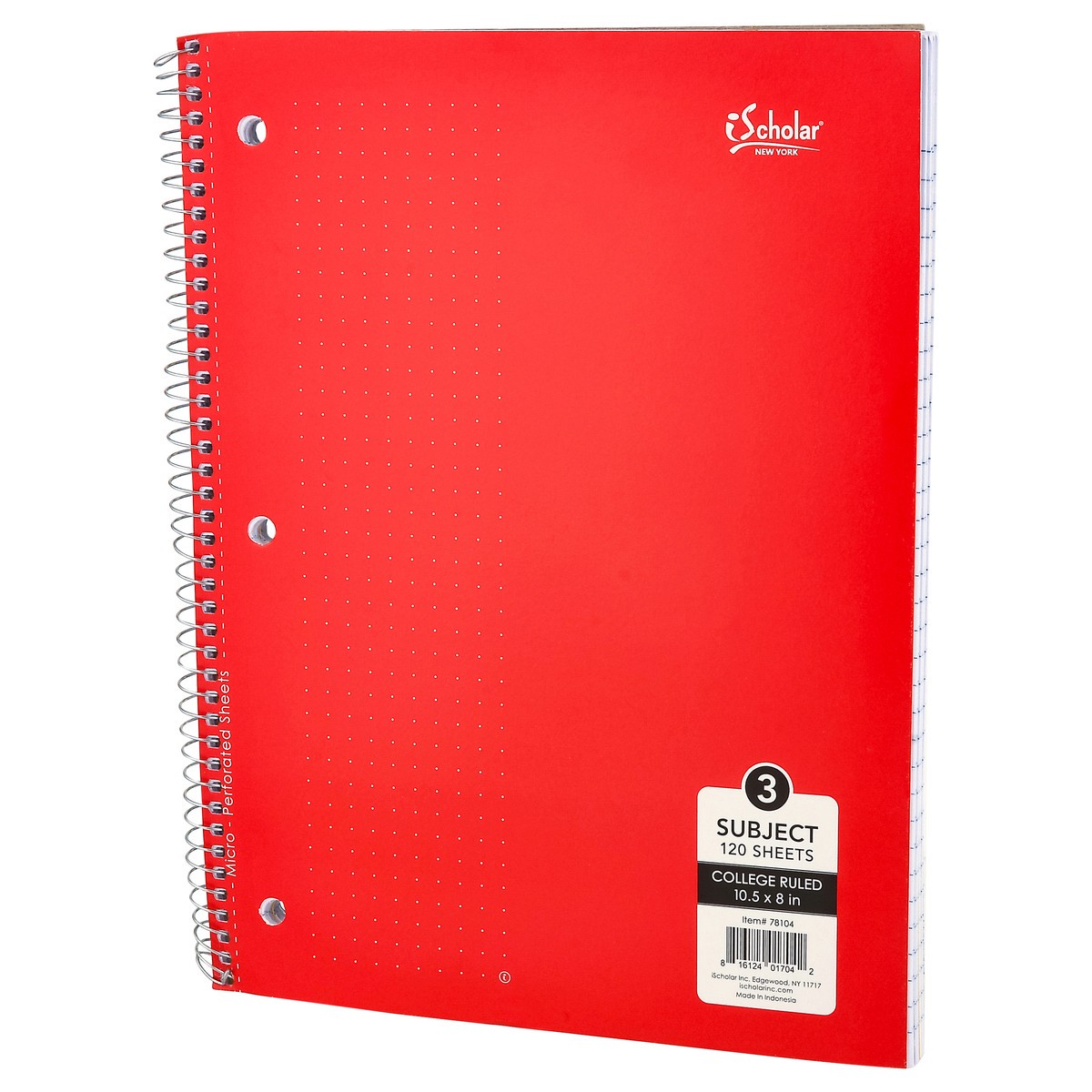 slide 3 of 11, iScholar 3 Subject Wirebound Notebook College Ruled, 120 ct