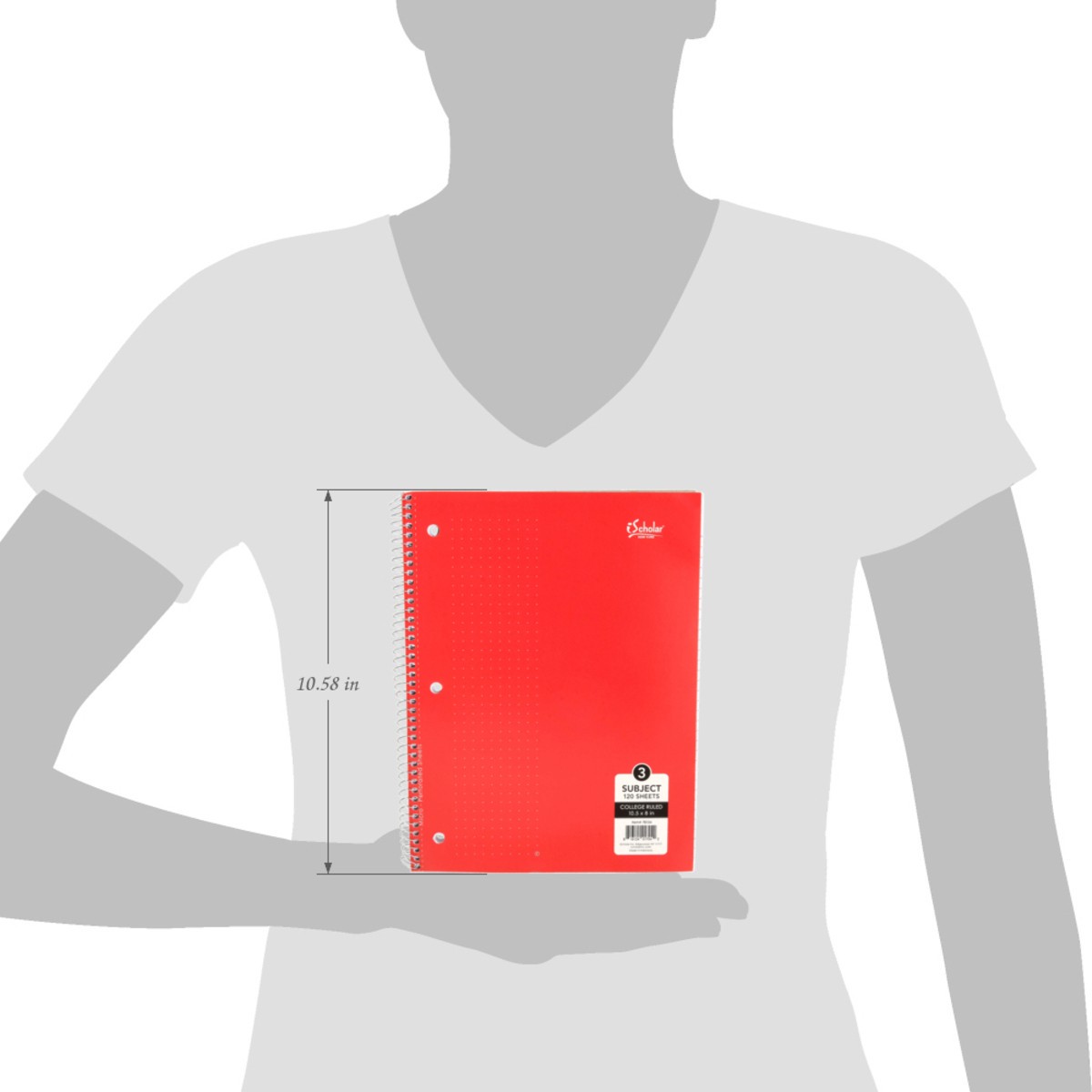 slide 11 of 11, iScholar 3 Subject Wirebound Notebook College Ruled, 120 ct