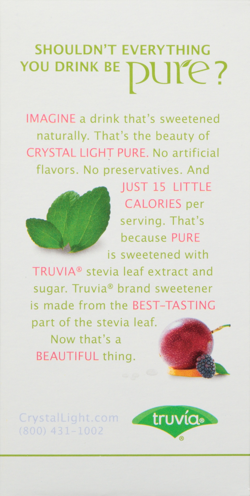 slide 4 of 6, Crystal Light Pure Fitness On The Go Tropical Blend Naturally Sweetened Drink Mix, 7 ct