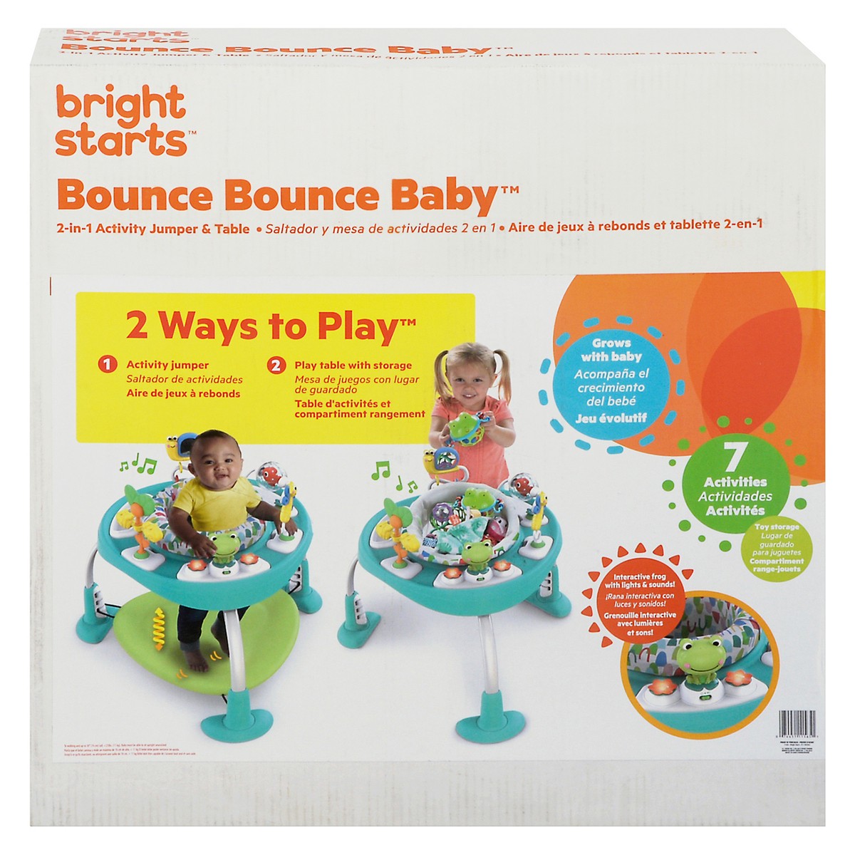 slide 3 of 10, Bright Starts Bounce Bounce Baby 2-in-1 Activity Jumper & Table 1 ea Box, 1 ct