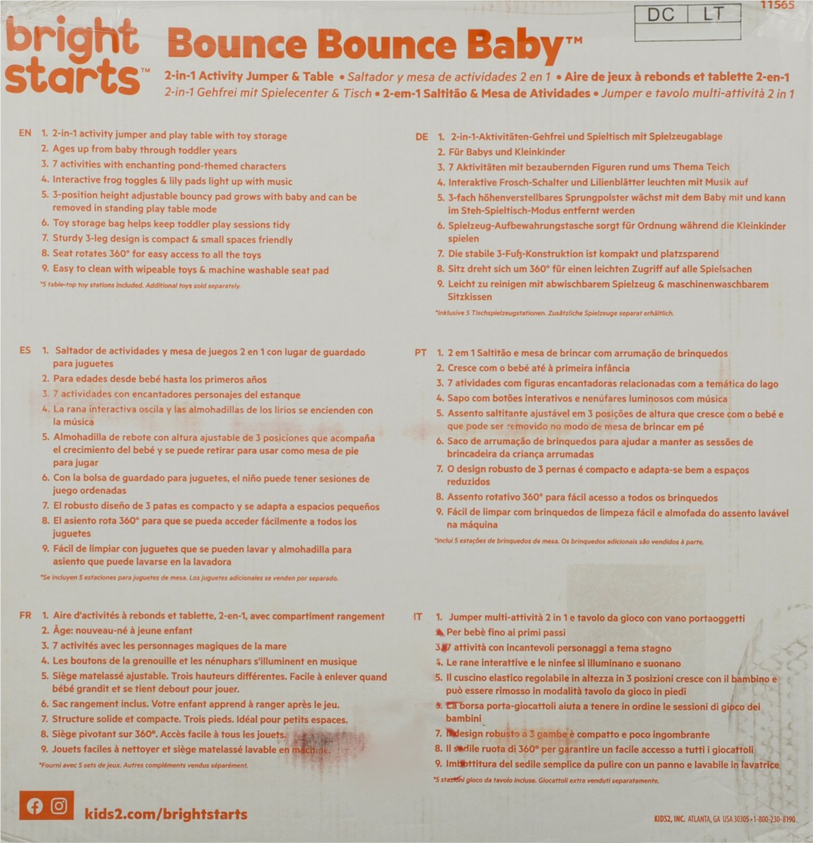 slide 5 of 10, Bright Starts Bounce Bounce Baby 2-in-1 Activity Jumper & Table 1 ea Box, 1 ct