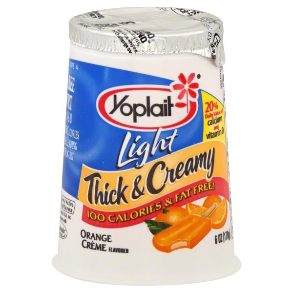 slide 1 of 1, Yoplait Yogurt, Fat Free, Thick & Creamy, Orange Creme Flavored, 6 oz