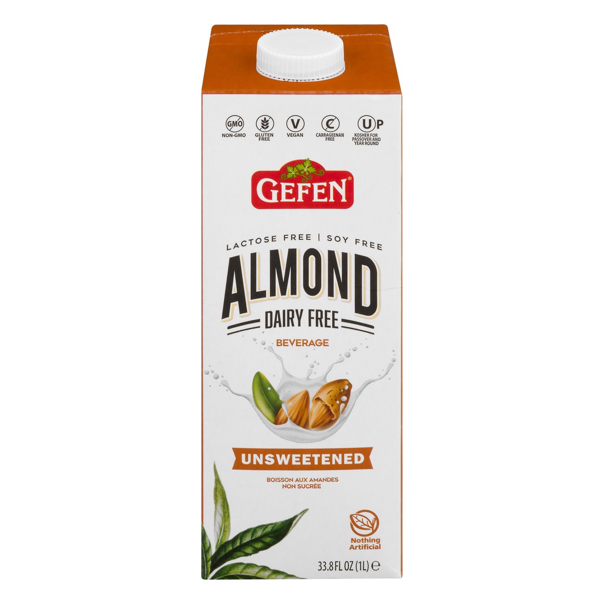slide 1 of 9, Gefen Unsweetened Dairy Free Almond Milk 33.8 oz, 33.8 oz