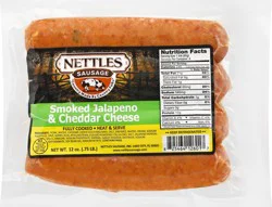 Nettles Smoked Jalapeno & Cheddar Cheese Sausage 12 oz