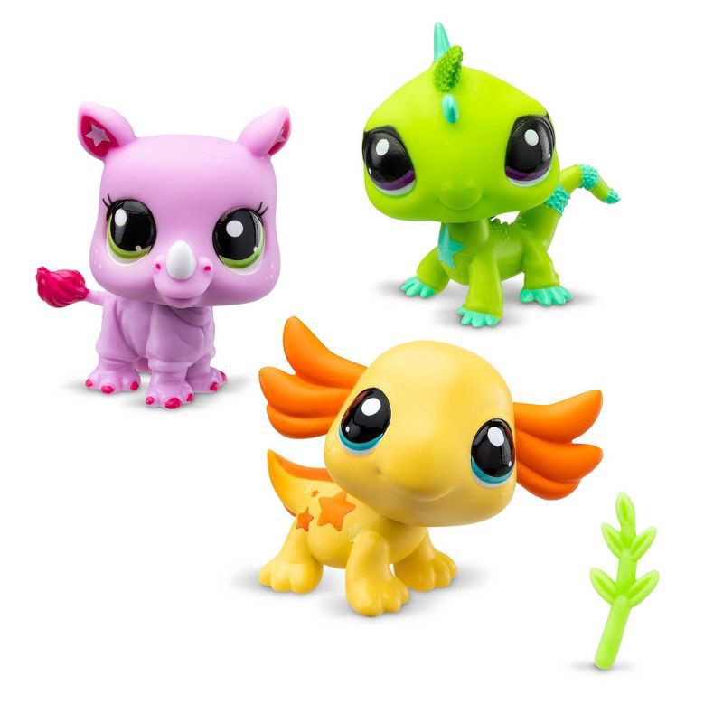 slide 4 of 6, Littlest Pet Shop 3pk Collectible Figures - Axolotl, Rhino, Iguana, 3 ct