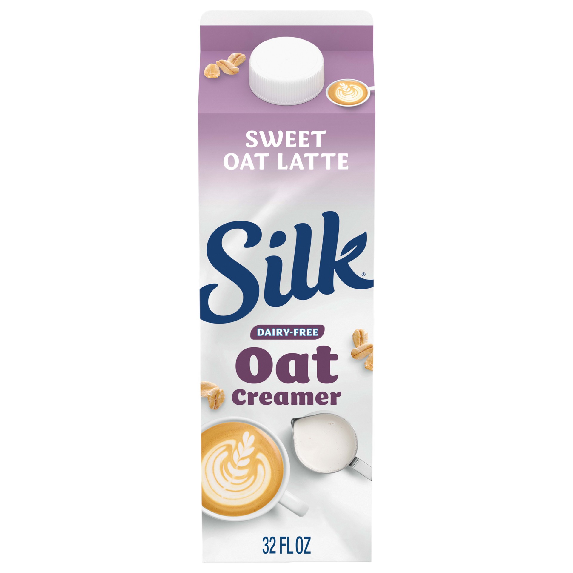 slide 1 of 5, Silk Oat Creamer, Sweet Oat Latte, Smooth, Lusciously Creamy Dairy Free and Gluten Free Creamer From the No. 1 Brand of Plant Based Creamers, 32 FL OZ Carton, 32 fl oz