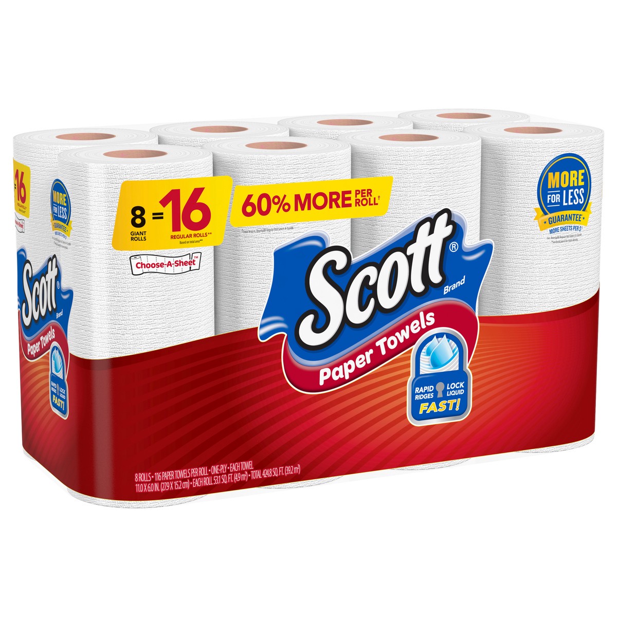 slide 3 of 11, Scott Choose-A-Sheet Giant Rolls One-Ply Paper Towels 8 ea, 8 ct