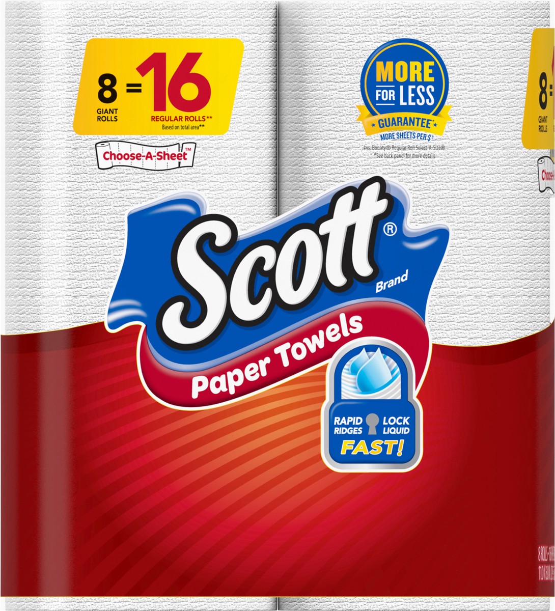 slide 9 of 11, Scott Choose-A-Sheet Giant Rolls One-Ply Paper Towels 8 ea, 8 ct