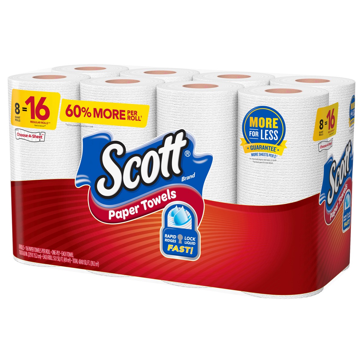 slide 2 of 11, Scott Choose-A-Sheet Giant Rolls One-Ply Paper Towels 8 ea, 8 ct