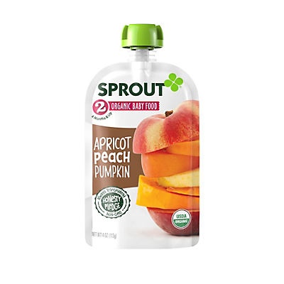 slide 1 of 5, Sprout Organic Foods Stage 2 Apricot Peach Pumpkin Baby Food Pouch, 4 oz