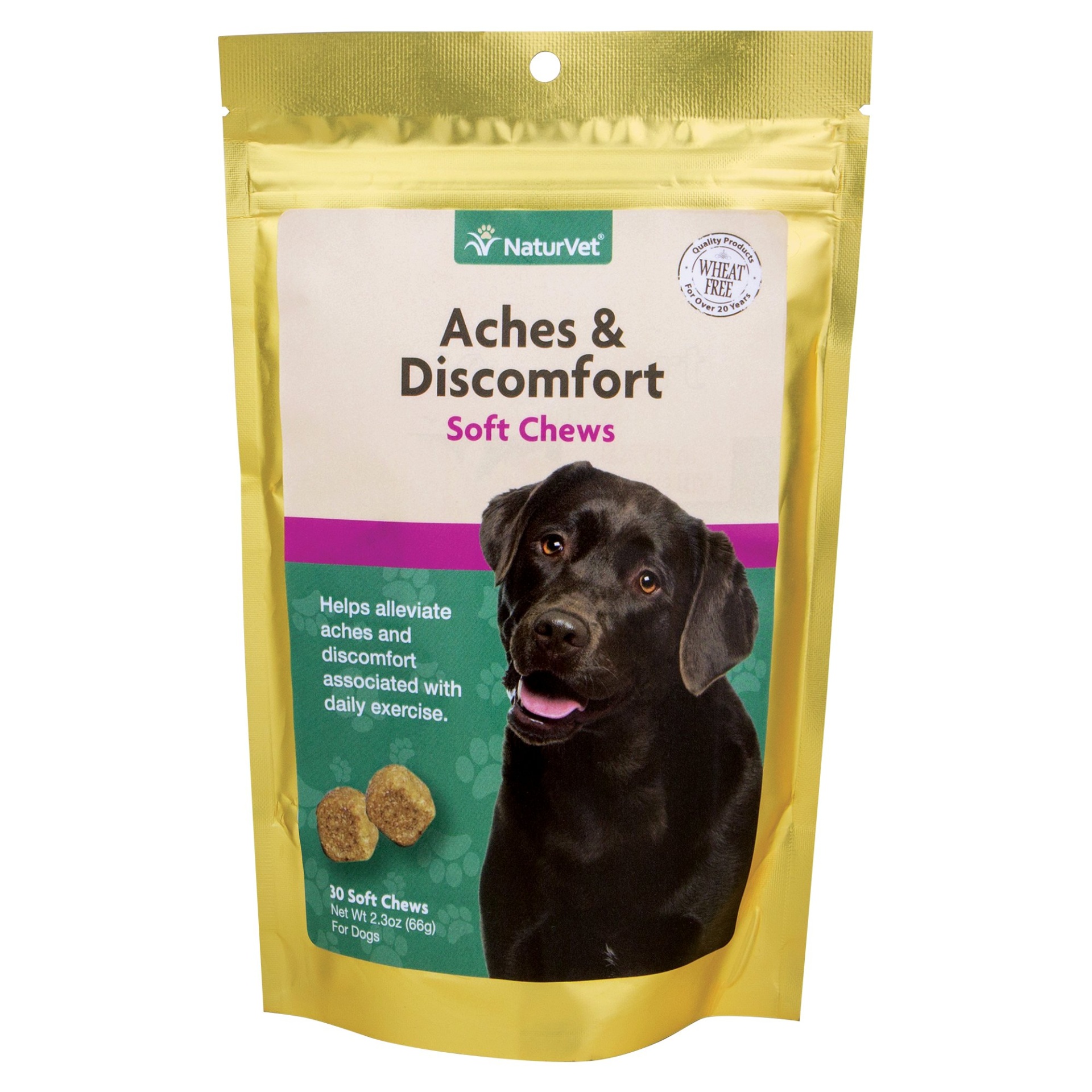 slide 1 of 1, NaturVet Aches & Discomfort Hip & Joint Health Soft Chews for Dogs, 30 ct; 2.29 oz