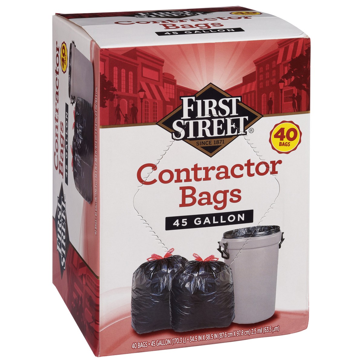 slide 4 of 14, First Street Drawstring Contractor Bag, 40 ct