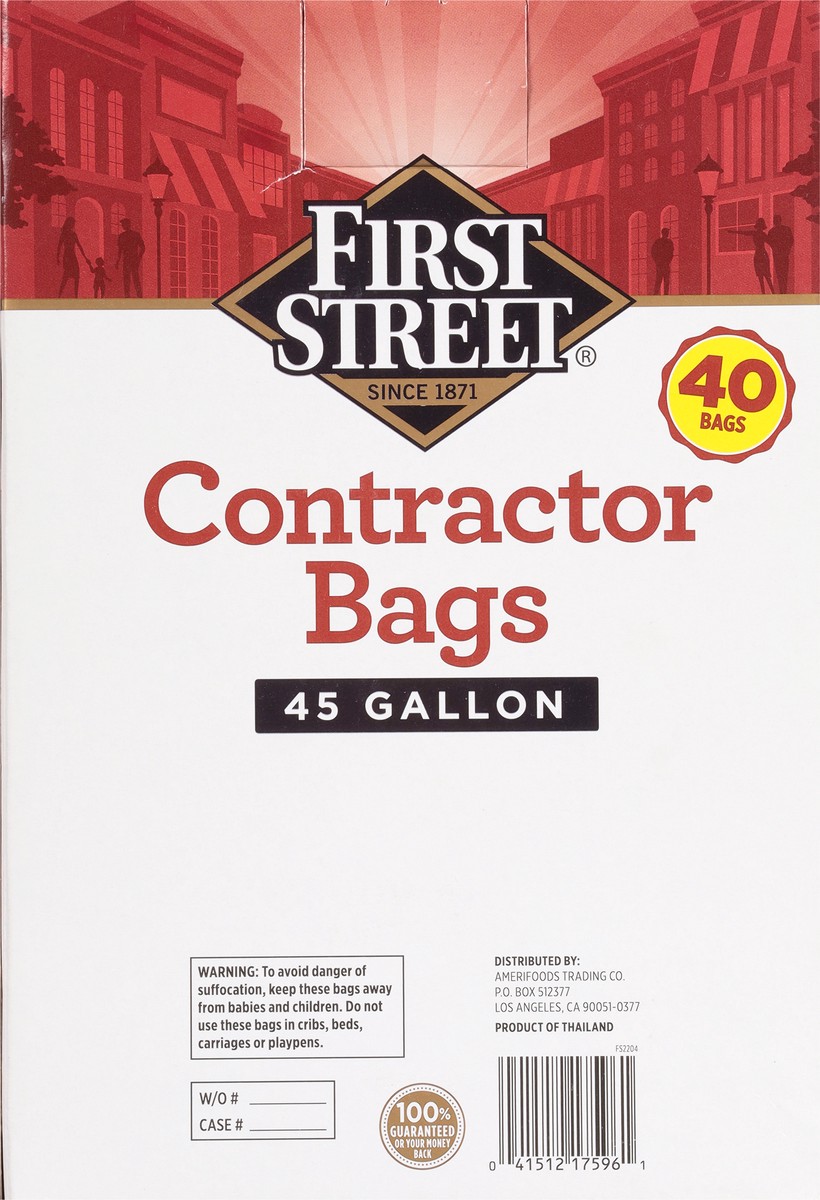 slide 11 of 14, First Street Drawstring Contractor Bag, 40 ct