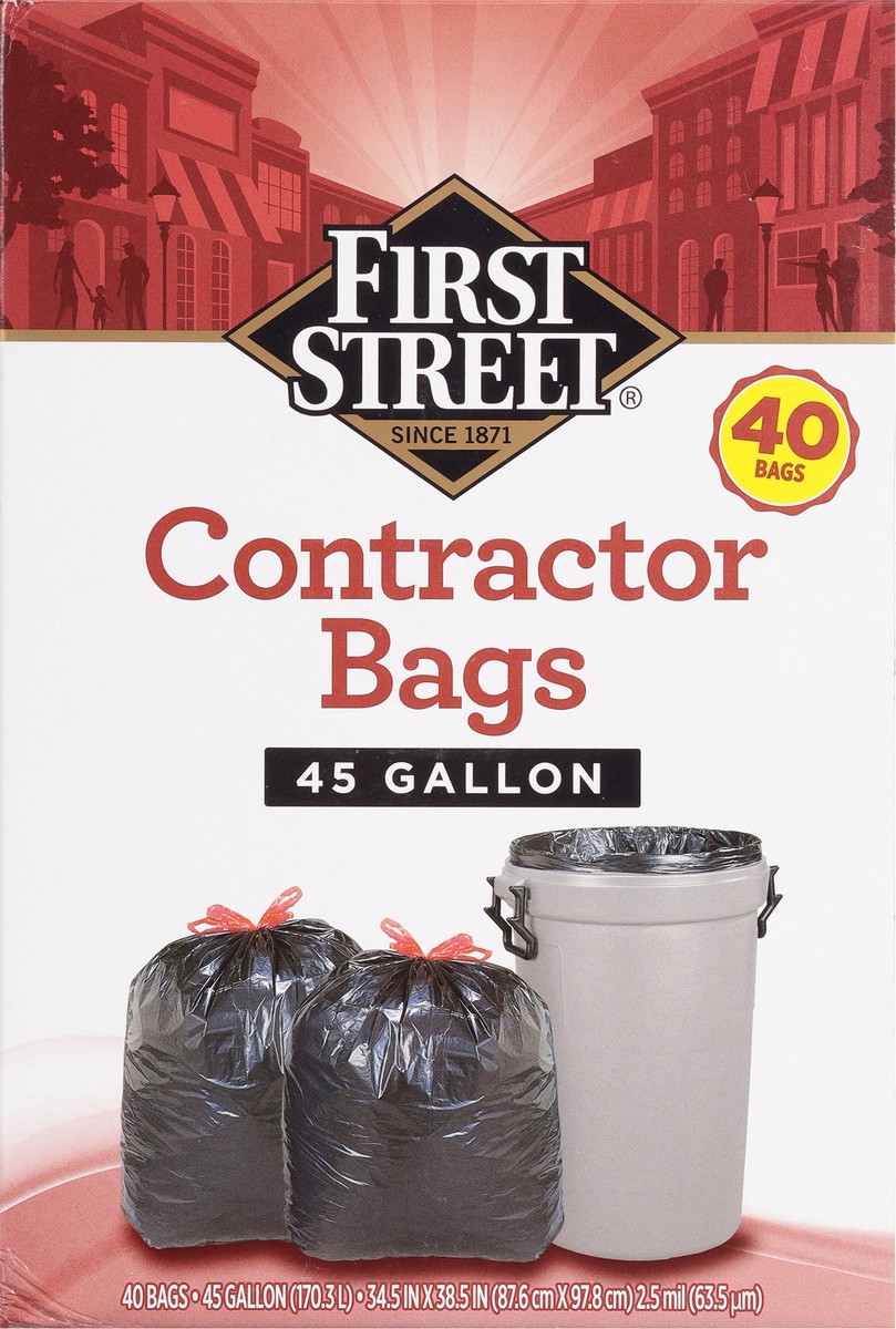 slide 3 of 14, First Street Drawstring Contractor Bag, 40 ct
