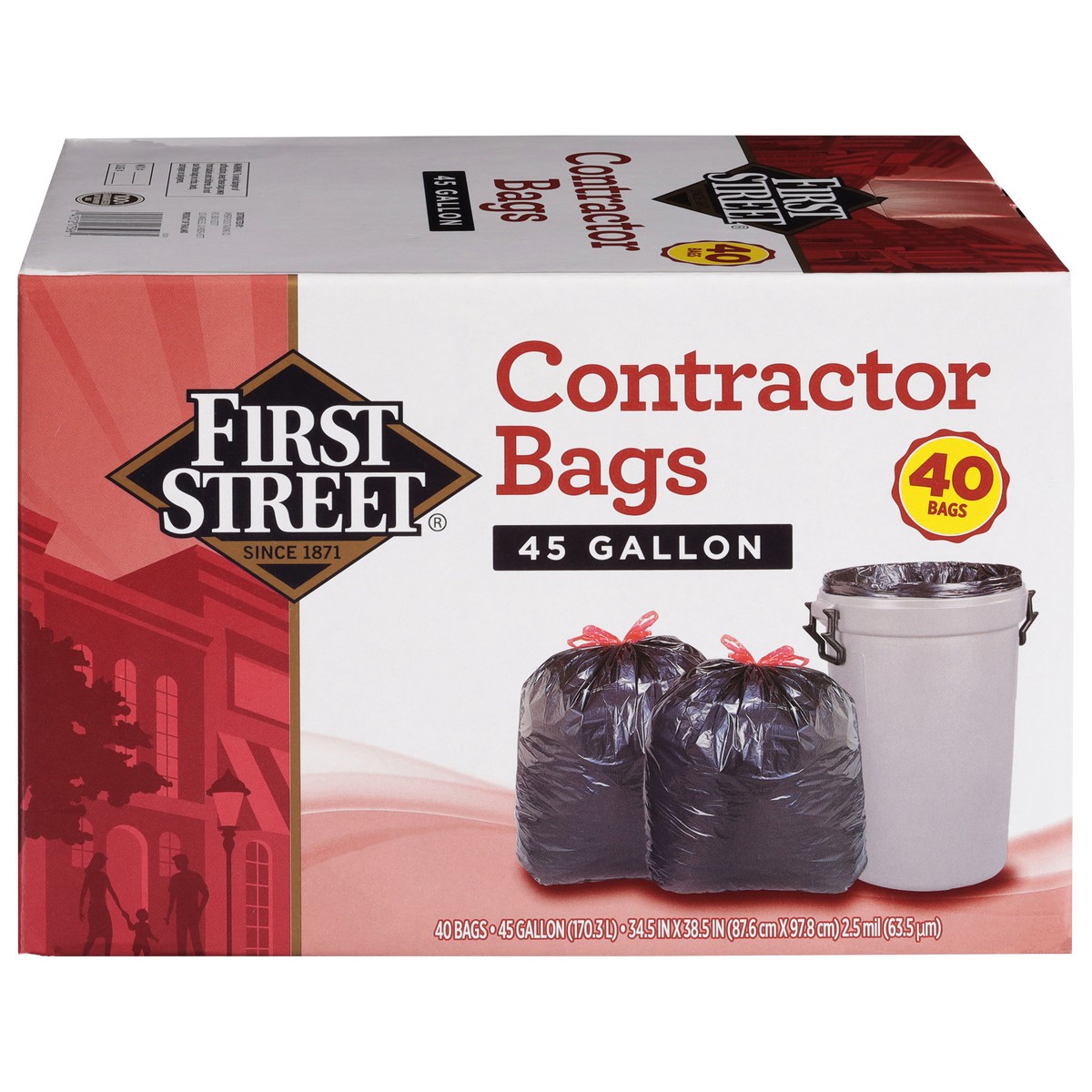 slide 10 of 14, First Street Drawstring Contractor Bag, 40 ct