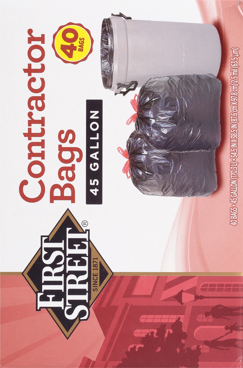 slide 13 of 14, First Street Drawstring Contractor Bag, 40 ct