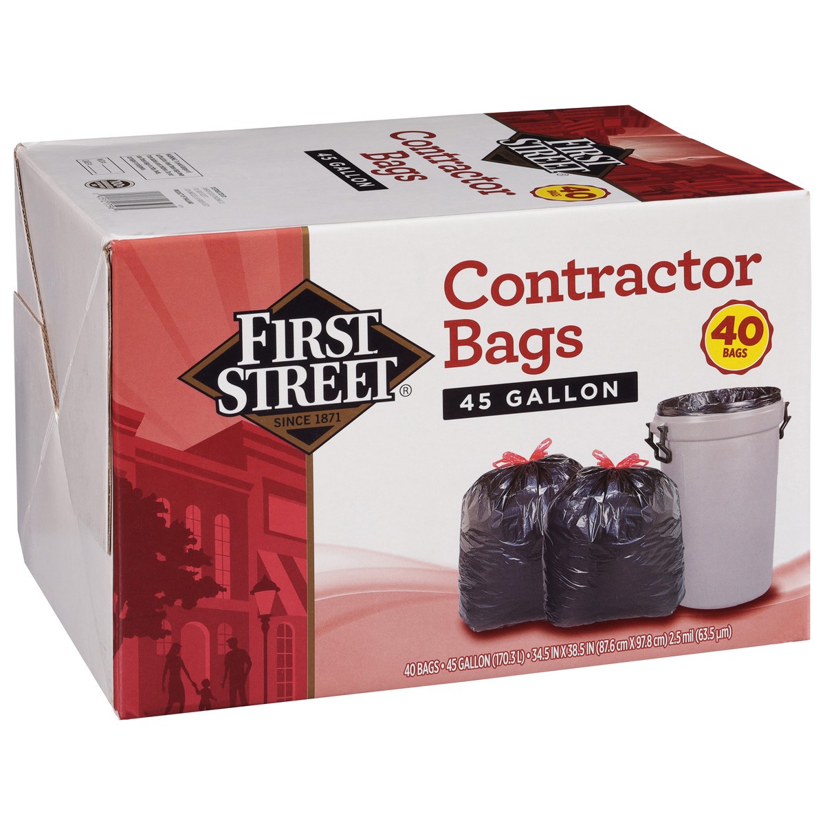 slide 5 of 14, First Street Drawstring Contractor Bag, 40 ct