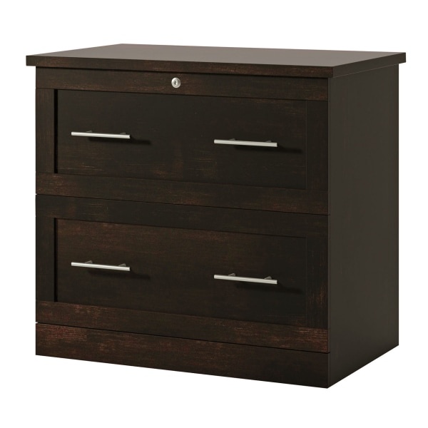 slide 1 of 7, Realspace 2-Drawer 30''W Lateral File Cabinet, Peppered Black, 1 ct